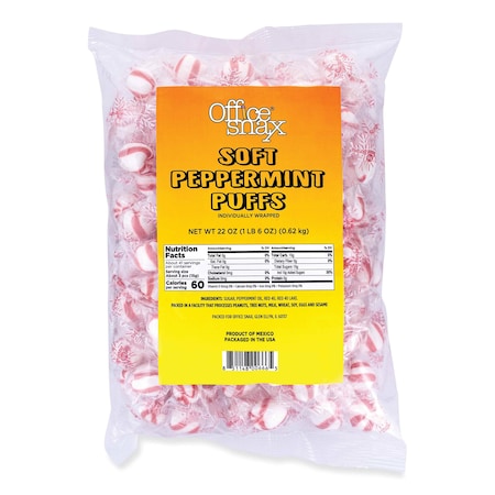 Office Snax. Candy Assortments, Soft Peppermint Puffs, 22 oz Bag 00666
